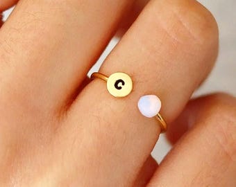 Zarte Opal Ring, Rohstein, Sterling Silber