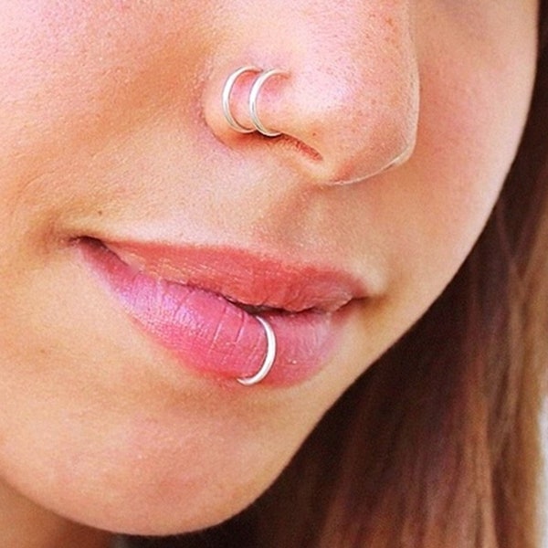 Fake Lip Ring, Fake Lip Piercing, Lip Ring Piercing, Boho Festival Body Jewelry , Gift for Man or Woman