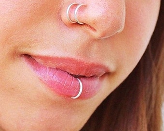 Fake Lip Ring, Fake Lip Piercing, Lip Ring Piercing, Boho Festival Body Jewelry , Gift for Man or Woman