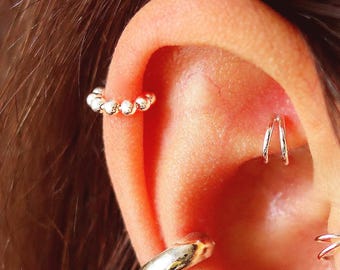 Silber Helix Hoop, 22G Helix Ring, Knorpel Ohrring, kleine Helix Hoop, kleine Tragus Ring, Minimalist Turm Hoop, dünne Knorpel Hoop