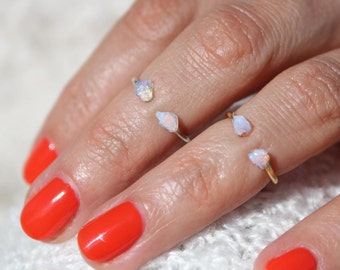 Opal Midi Rings, Boho Ring, Gold Vermeil, Rose Gold Vermeil, Statement Ring, Midi Ring,Stacking Rings, Midi Ring Set, Gift