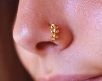 Fake Nasenring, Fake Piercing, Fake Nasenpiercing, Faux Nasenring, Helix Armreif in Sterling Silber, Gold oder Rosegold Vermeil, Geschenk für Sie