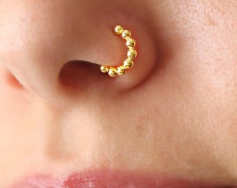 Gold Nase Hoop, 22G Nasenring, dünne Gold Nase Piercing Hoop, zierliche Knorpelohrring, Helix, Turm & Tragus Schmuck Geschenk