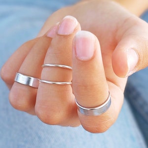 Stackable Midi Ring Silver Knuckle Ring Stackable Ring Set - Etsy