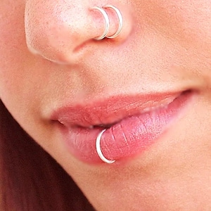 Nep lipring, nep lip piercing, lip ring piercing, boho festival lichaamssieraden, cadeau voor man of vrouw