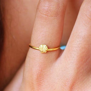 Mermaid Stacking Ring, Seashell Ring, Mermaid Ring, Boho Rings, Boho Jewelry, Gold Stacking Rings, Gift for Her, Silver Stacking Rings