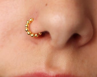 Gold Nasenring Hoop, dieser Endlos 22Gauge Hoop ist perfekt für ein Nostril Piercing, Helix Hoop, Saatkrähe, Tragus, Daith oder Knorpel Ohrring Geschenk