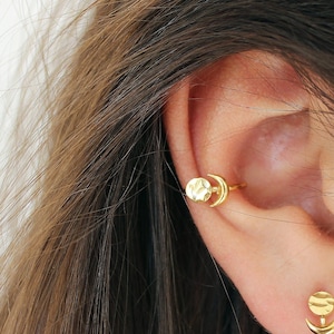 Gold Ear Cuff, Ear Cuffs, Moon Earcuff, Ear Cuff no Piercing, Sterling Silver Ear Cuff