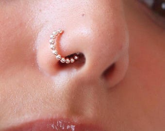 Silberner Nasenring, 22G Nasenring, Goldnase Ring Hoop, Knorpelohrring, Tragus Schmuck, Freuen Helix Ohrring, Turm Schmuck Geschenk für Sie