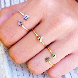 Tiny Initial Ring, Personalized Jewelry, Monogram Ring, Name Ring, Rose Gold Ring, Personalized Gifts,Gift, Bridesmaid Gift