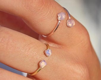 Moonstone, Moonstone Ring, Sterling Silver Ring, Moonstone Gold  Ring, Rose Gold Ring, Moonstone Stacking Ring, Moonstone