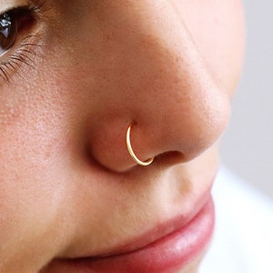 18 Gauge Nose Ring Rose Gold Etsy