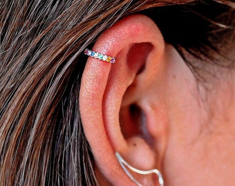 6 mm/7 mm/8 mm kleine Cz Ohrringe • Gold Creolen • Tragus Piercing • Huggie Ohrringe • Helix Ohrring • Nasenring • Turm Ohrring