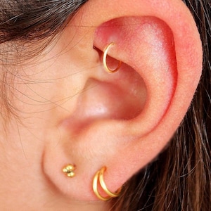 Rook Hoop, Daith Piercing Jewelry,  Tiny Hoop Earrings, Rook Piercing,  Daith Earring, Tragus, Rook Gold Earring, Daith Hoop