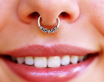 Perlen Fake Septum Ring, Fake Nasenring, Faux Septum Ring, Fake Piercing, Nasenmanschette ohne Piercing