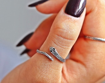 Schlangen Daumen Ring, Sterling Silber Ring, verstellbare Daumen Ringe, Geschenke für sie, Schlangen Ring, Angst Ring, Schlangen Schmuck, Geschenke für Freundin