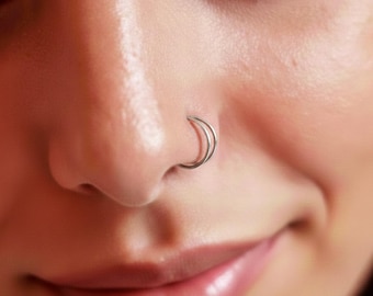 22G/20G/18G/16G Nasenring, Doppel Nasenring, Gold Nase Hoop, Conch Hoop, Helix Hoop, Tragus Hoop Ohrring, Knorpel Ohrring, Rook Hoop
