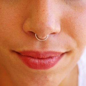 Sterling Silver Fake Septum Ring, Fake Piercing, Gold Faux Septum Ring, Comfortable Fake Septum Piercing, Septum Ring No Piercing Needed image 6