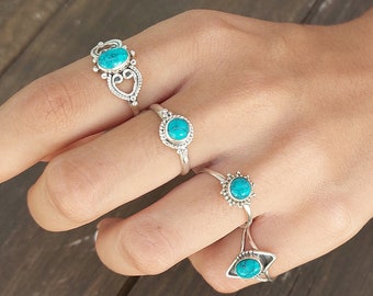 Turquoise Ring, Sterling Silver  Boho Ring, Statement Ring, Boho Jewelry, Native Ring, Rings for Women