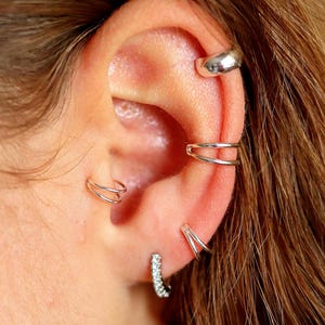 Double Conch Hoop, Gold Conch Piercing, Cartilage Earring, Helix Piercing, Tragus Earring, Cartilage Hoop, Conch Double Piercing Earring