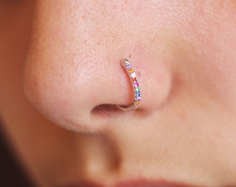 Kleine Fake Nasenring, Nose Cuff Fake-Piercing, Fake Nase Piercing, Fake Nasenring Hoop, Faux Nasenring, Fake Rose Gold Nasenring