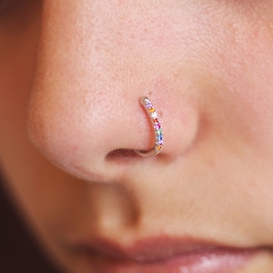 Small Fake Nose Ring, Nose Cuff Fake Piercing, Fake Nose Piercing, Fake Nose Ring Hoop, Faux Nose Ring, Fake Rose Gold Nose Ring