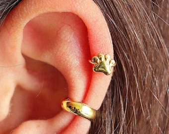 Pfotenabdruck Helix Ohrring, Helix Piercing, Conch / Saatkegel / Knorpel / Tragus / Nasen Ring Hoop, Conch Piercing Schmuck, Geschenk für sie