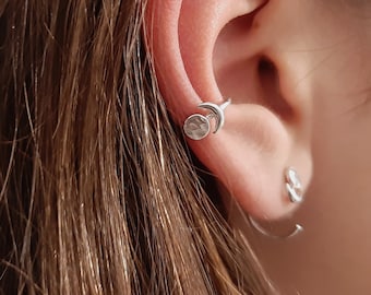 Moon Phases Conch Piercing, Cartilage  Earring, Celestial Daith Earring , Ear Cuff , Cartilage Hoop , Gift Idea Present