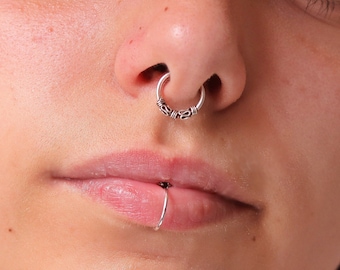 Silver Fake Septum Ring, Fake Nose Ring, Faux Septum Ring, Fake Piercing, Fake Septum Piercing, Nose Cuff no Piercing