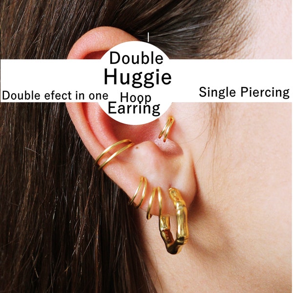 Small hoop earrings for second hole clearance