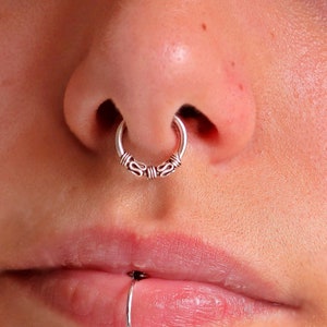 Beaded Fake Septum Ring, Fake Nose Ring, Faux Septum Ring, Fake Piercing, Nose Cuff no Piercing