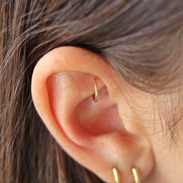 Rook Piercing Jewelry, Rook Earring, Daith Earring, Rook Jewelry, Thin Hoop Earrings, Forward Helix Hoop, Daith Piercing, Cartilage Earring