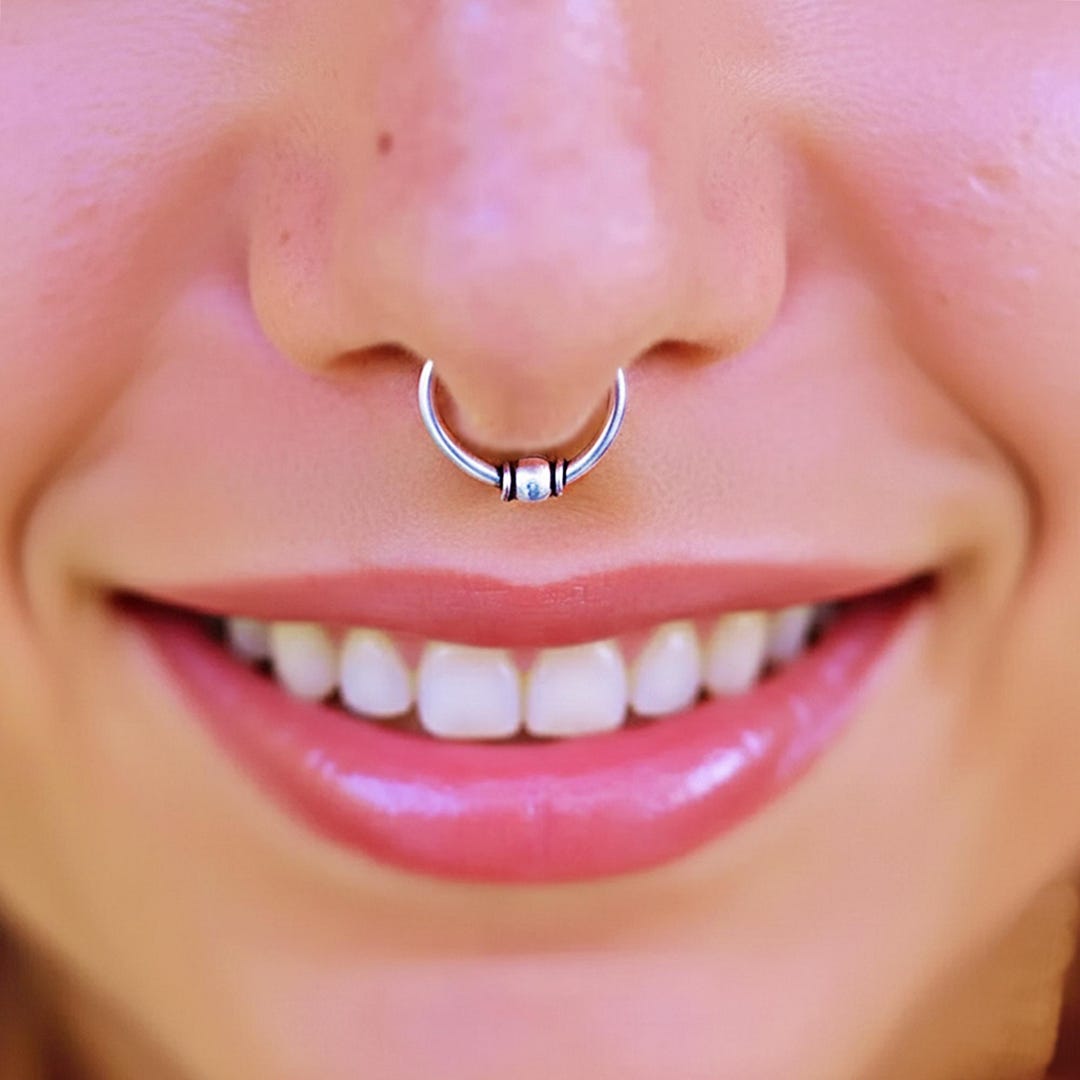 VCMART Septum Ring Niet Doorboord Neus Clip Op Roestvrij Staal Faux Piercing Sieraden