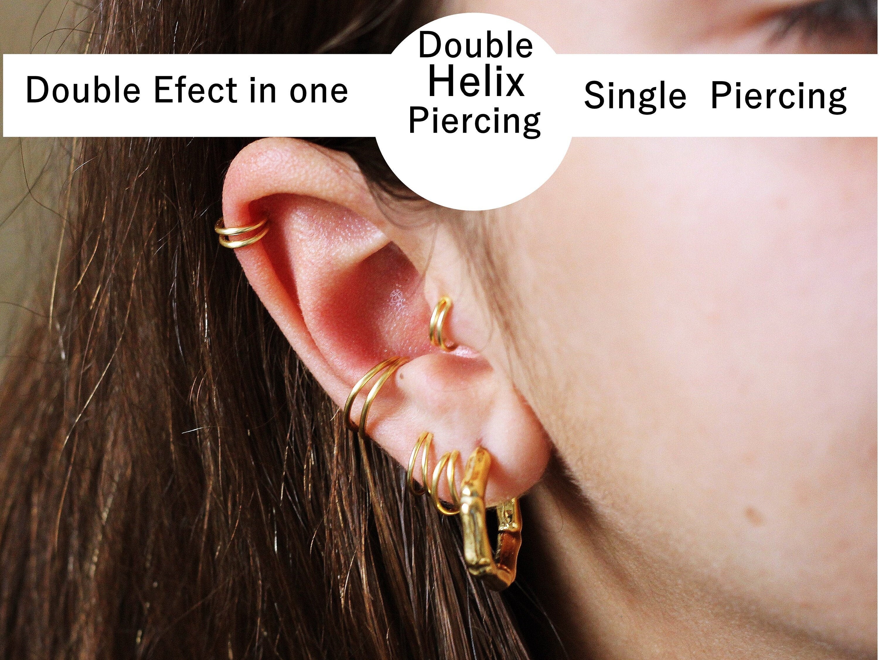 Double Helix Piercing Helix Earring Hoop Tiny Cartilage Hoop
