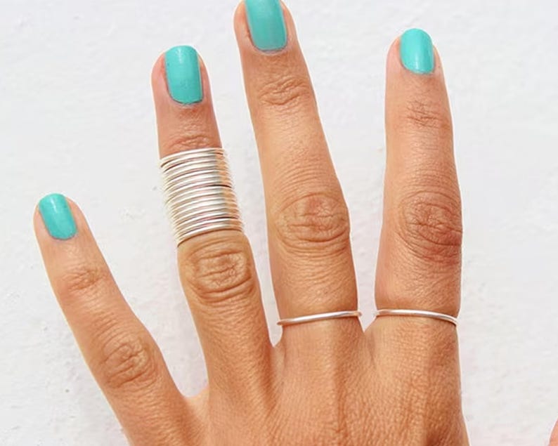 12 Stacking Rings - Knuckle Rings - Thin Knuckle Rings - Silver Thin ...
