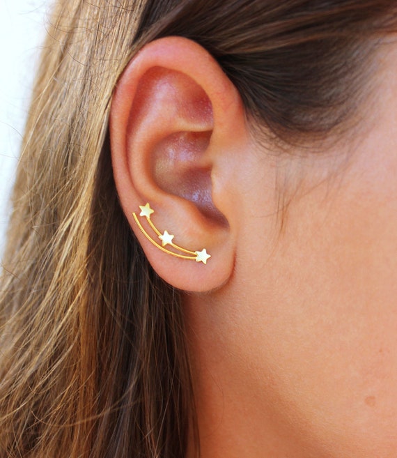 Tiny Star Stud Earring Ear Climber Cuff Earrings Ear Crawler Jewelry Women Girls