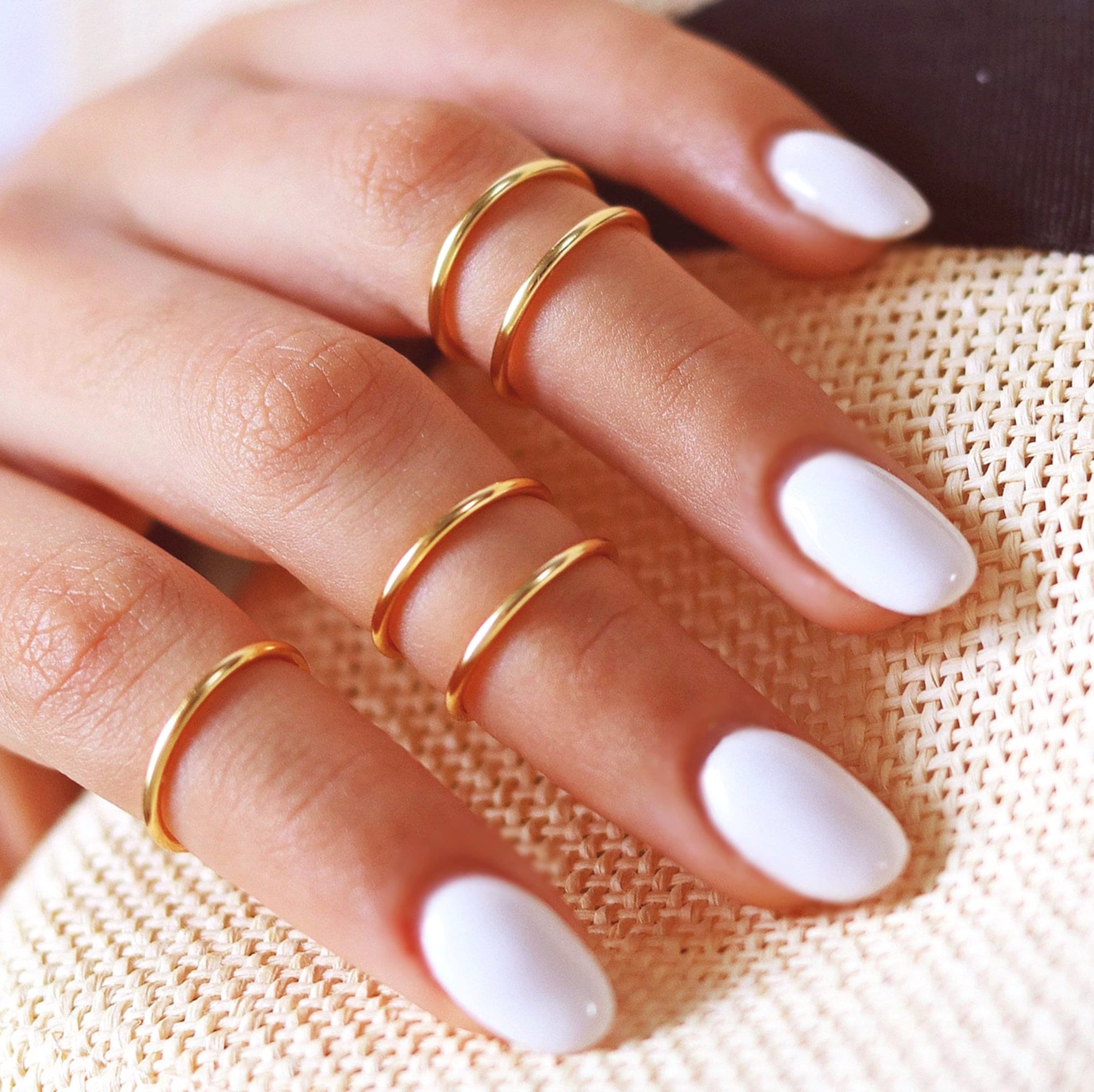 5 Gold Knuckle Rings - Gold Ring Set - Gold Stacking Rings - Above