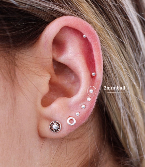 2mm stud on sale earrings set