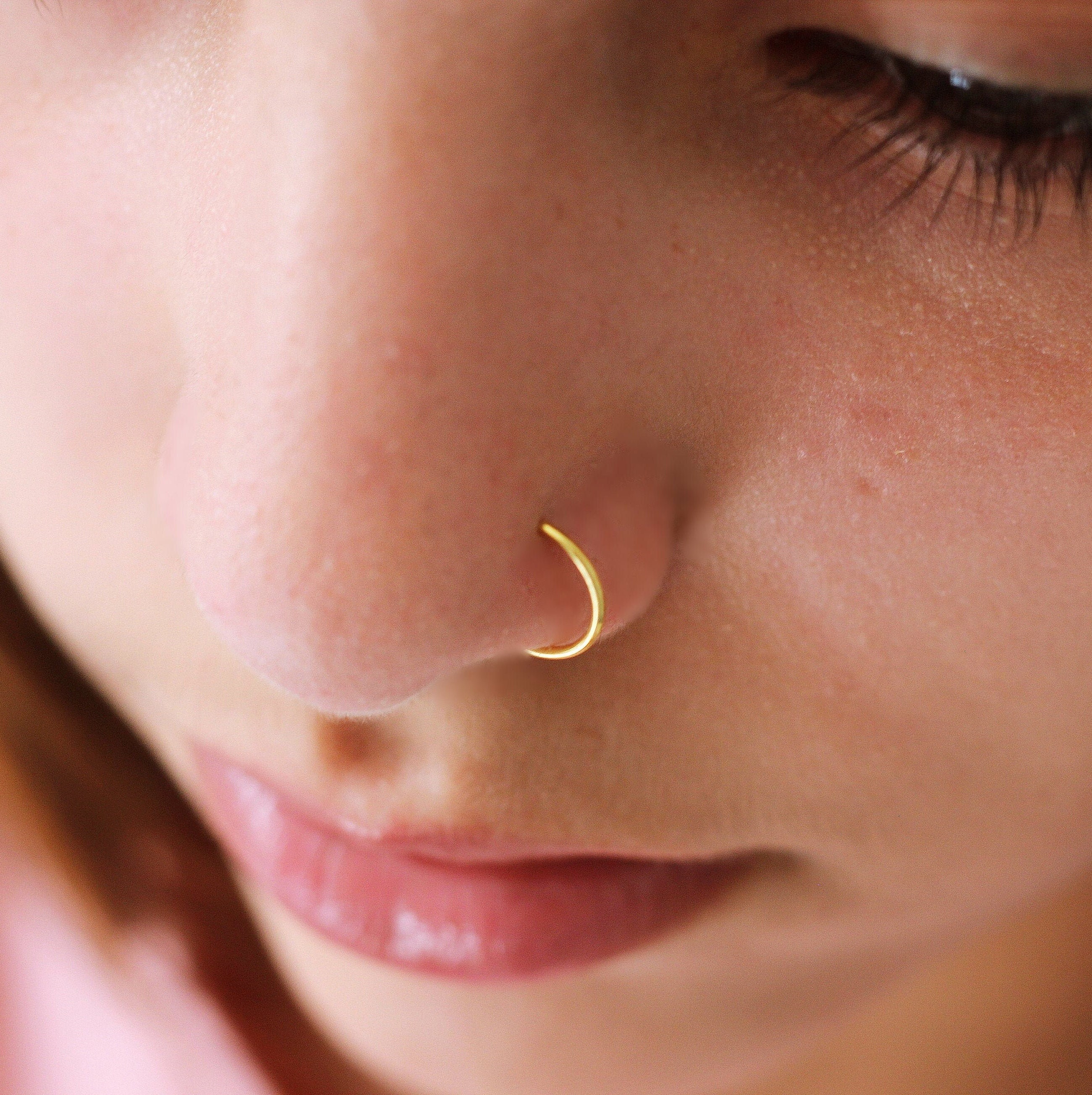 Gold on Silver Nose Ring
