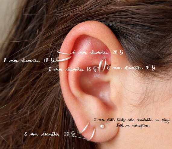 Cartilage hoop earrings sterling silver sale