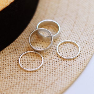 Stackable Midi Ring Silver Knuckle Ring Stackable Ring Set Silver Ring Rings Mid Knuckle Ring Stacking Ring Set of 4 by TinyBox image 2
