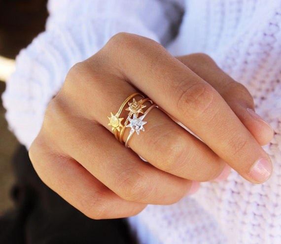 Dainty sun ring deals