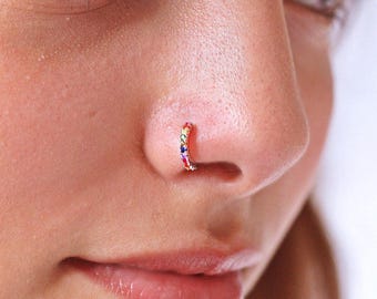 60 Pezzi/set Mix Colore Acciaio Forma Naso Stud Confezione - Foto 9