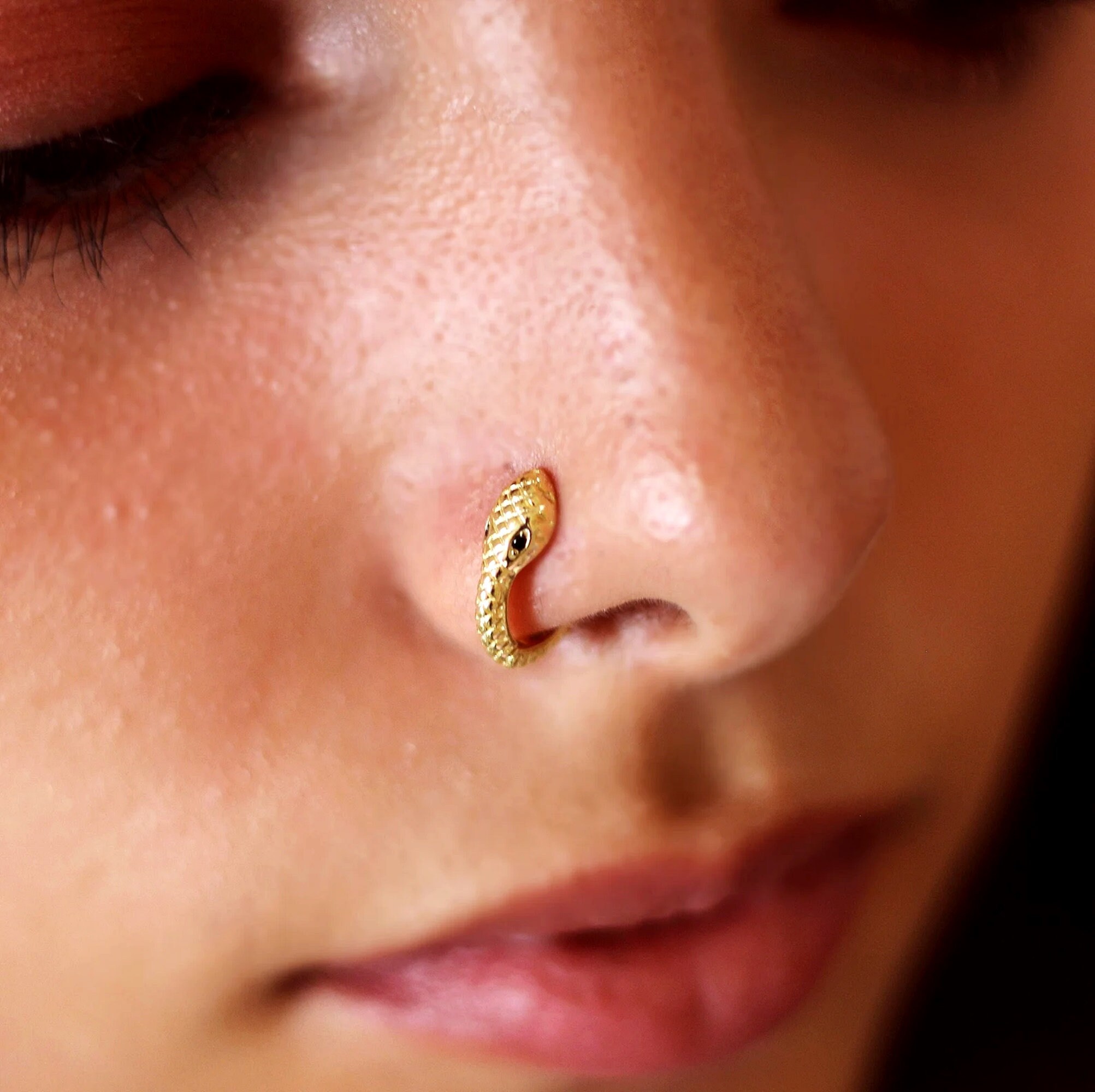 Gold Nose Ring Snake Nose Ring Hoop 18g 20g 22g Sterling Silver Nose Ring 6mm 8mm 10mm Nose Hoop Rose Gold Nose Piercing Gift for Her Etsy