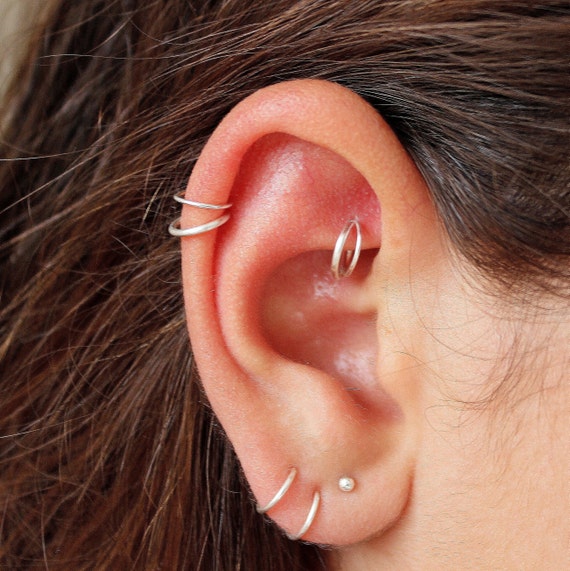 Rook Hoop Daith Piercing Jewelry Tiny Hoop Earrings Rook - Etsy