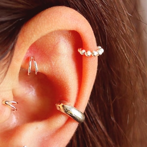 Silver or Gold Helix Hoop, Gold Nose Ring, Forward Helix Piercing, Conch Cartilage Earring, Dainty Tragus Jewelry, Minimalist Gift