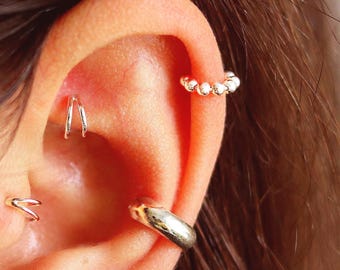 Silber oder Gold Helix Hoop, Gold Nasen Ring, Faden nach vorne Helix, Conch Knorpel Ohrring, Zierliche Tragus Schmuck, Minimalistisches Geschenk