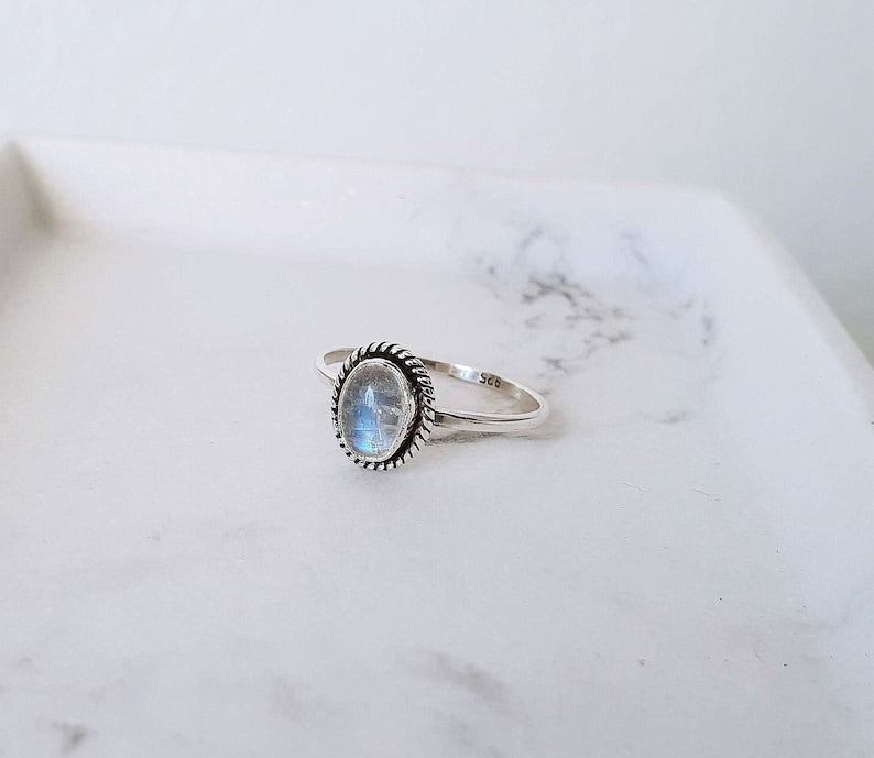 Moonstone Ring Best Friend Gift Sterling Silver Ring - Etsy