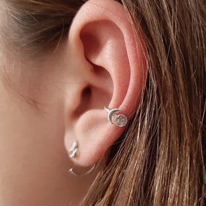 Moon Ear Cuff, Conch Piercing, Celestial Conch Hoop , Ear Cuff no Piercing, Fake Conch Piercing Ear Cuff image 6