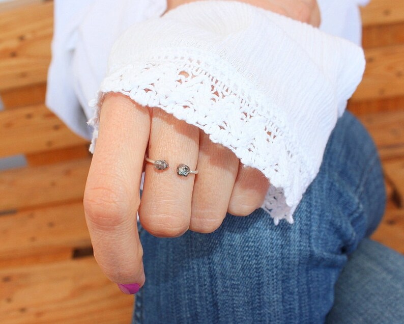 Granite Minimalist Ring, Stackable Rings, Dainty Ring, Granite Ring Gold, Minimalist Ring Gold, Modern Ring, Tiny Ring, Delicate Ring image 2